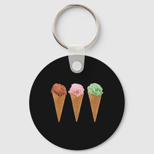 Wafel ijskegels en chocolade ijs sleutelhanger (Voorkant)