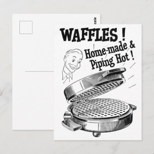Wafel Iron  adverteren met illustratie Briefkaart (Voorkant / Achterkant)