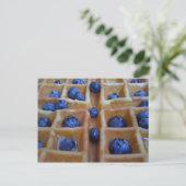 Wafel met blauwe bessen briefkaart (Staand voorkant)