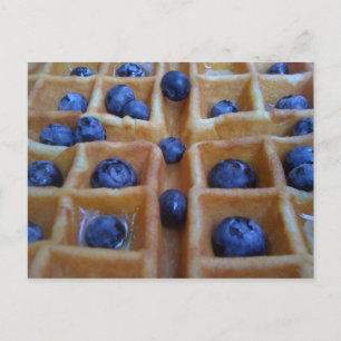 Wafel met blauwe bessen briefkaart