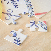 Wafel met verse vruchten van bovenaf legpuzzel (Zijkant)