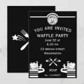 Wafel Party Invite Kaart (Voorkant / Achterkant)