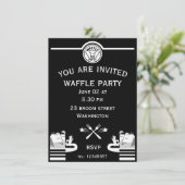 Wafel Party Invite Kaart (Staand voorkant)