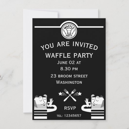 Wafel Party Invite Kaart (Voorkant)