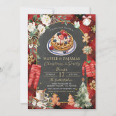 Wafel & Pyjama Kerstmisspelen Bloemenfeest Kaart (Voorkant)