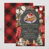 Wafel & Pyjama Kerstmisspelen Bloemenfeest Kaart (Voorkant / Achterkant)