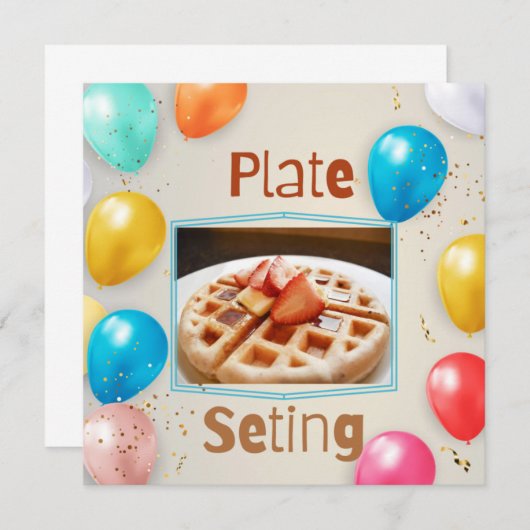 Wafelbord Instelling Ontbijt Kaart (Voorkant / Achterkant)