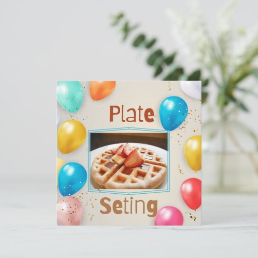 Wafelbord Instelling Ontbijt Kaart (Staand voorkant)