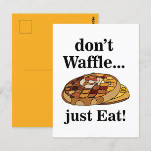 Wafeldessert eten grappig briefkaart