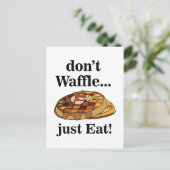 Wafeldessert eten grappig briefkaart (Staand voorkant)