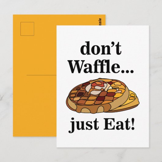 Wafeldessert eten grappig briefkaart (Voorkant / Achterkant)