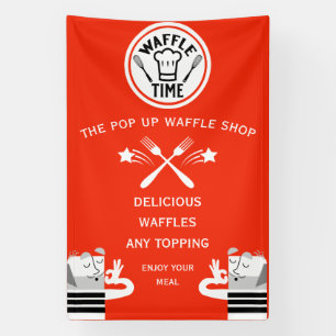 Wafelhoek of pop-upvoedselkraam spandoek