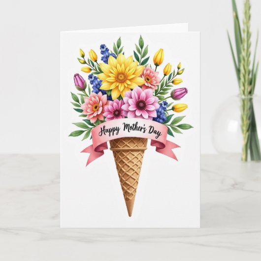 Wafelhoorn Moederdag Kunstkaart Kaart (Voorkant)