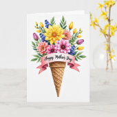 Wafelhoorn Moederdag Kunstkaart Kaart (Gele Bloem)