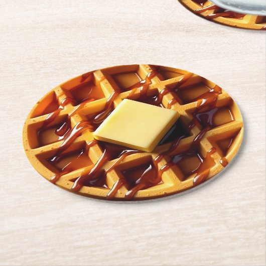 Wafelillustratie Ronde Kartonnen Onderzetter (Gebogen)