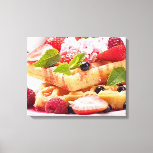 Wafelkoek met verse besvruchten canvas afdruk (Voorkant)
