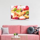 Wafelkoek met verse besvruchten canvas afdruk (Insitu (Woonkamer))