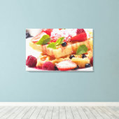 Wafelkoek met verse besvruchten canvas afdruk (Insitu (Houten vloer))