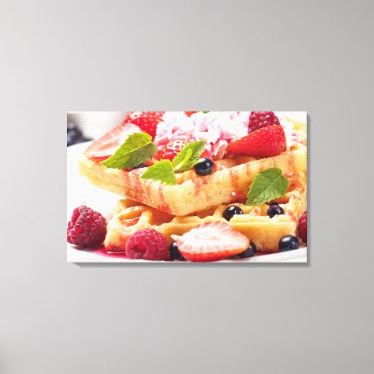 Wafelkoek met verse besvruchten canvas afdruk (Voorkant)