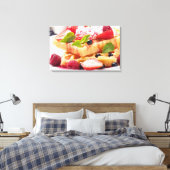 Wafelkoek met verse besvruchten canvas afdruk (Insitu (Slaapkamer))
