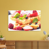 Wafelkoek met verse besvruchten canvas afdruk (Insitu (Woonkamer))