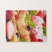 Wafelkoek met verse besvruchten legpuzzel (Horizontaal)
