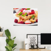 Wafelkoek met verse besvruchten poster (Thuiskantoor)