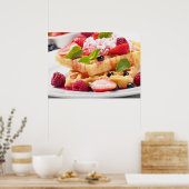 Wafelkoek met verse besvruchten poster (Keuken)
