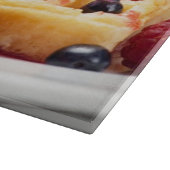 Wafelkoek met verse besvruchten snijplank (Hoek)