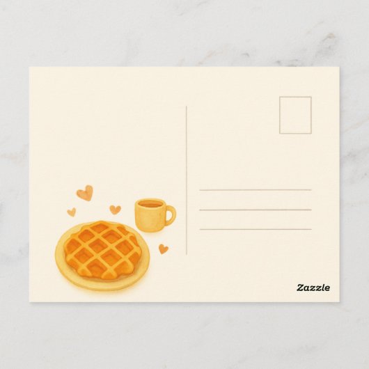 Wafelmoment in België – Geïllustreerde Reispost Briefkaart (Achterkant)