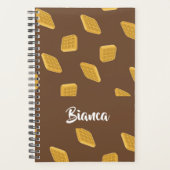 Wafelpatroon op bruin planner (Voorkant)