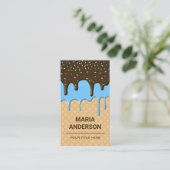 Wafels Blau Vorst Druppel Gebak Banketbakkerij Visitekaartje (Staand voorkant)