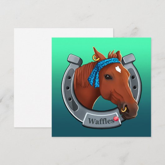 Wafels de merrie feestdagenkaart (Voorkant / Achterkant)