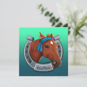 Wafels de merrie feestdagenkaart (Staand voorkant)