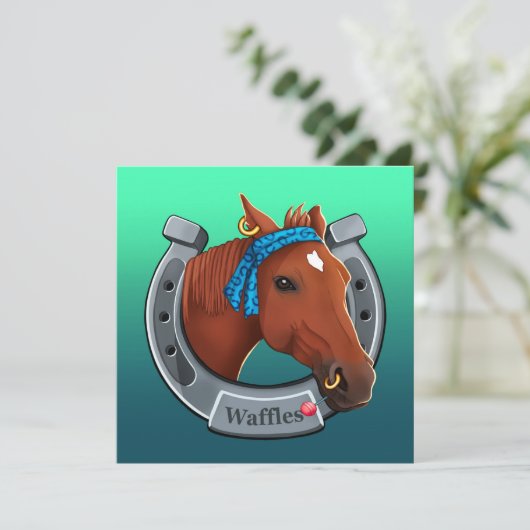 Wafels de merrie feestdagenkaart (Staand voorkant)