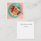 Wafels en bessen notitiekaartje (Voorkant / Achterkant)