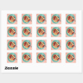 Wafels en Bessen Vierkante Sticker (Vel)