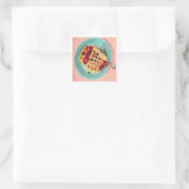 Wafels en Bessen Vierkante Sticker (Tas)