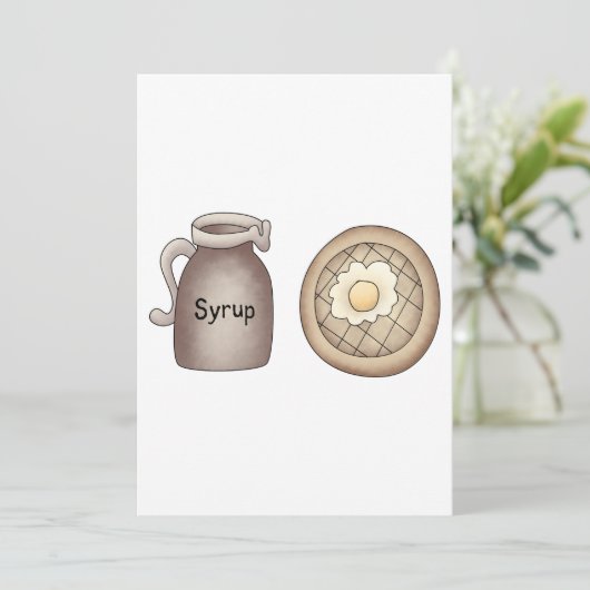 Wafels en esdoornstroop kaart (Staand voorkant)