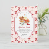 Wafels en mimosa's | Dag van de Valentijnsdag brun Kaart (Staand voorkant)