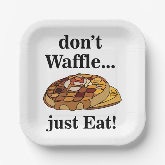 Wafels Feest Grappig Feest Papieren Bordje (Voorkant)