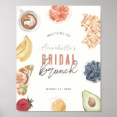 Wafels Koffie Fruits Bridal Brunch Welkomstbord Poster (Voorkant)