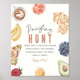 Wafels Koffie Vruchten Baby Brunch Fopspeen Jacht Poster