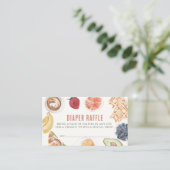 Wafels Koffie Vruchten Luier Raffle Ticket Informatiekaartje (Staand voorkant)