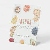 Wafels Koffievruchten Baby Brunch Favors Reclamebord Met Voetstuk (Voorkant)