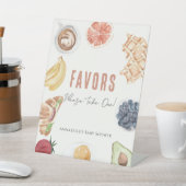 Wafels Koffievruchten Baby Brunch Favors Reclamebord Met Voetstuk (Insitu)