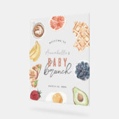 Wafels Koffievruchten Baby Brunch Welkom Acryl Bord (Hoek)