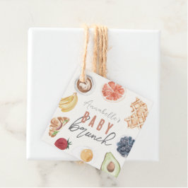 Wafels Koffievruchten Waterverf Baby Brunch Bedankjes Labels
