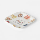 Wafels Koffievruchten Waterverf Baby Brunch Papieren Bordje (Gebogen)