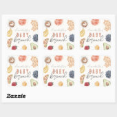 Wafels Koffievruchten Waterverf Baby Brunch Vierkante Sticker (Vel)